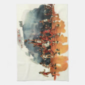 Vintages Basketballspiel, Basketballspieler Geschirrtuch (Vertikal)