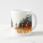 Vintages Basketballspiel, Basketballspieler Jumbo-Tasse (Vorderseite Rechts)