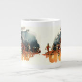 Vintages Basketballspiel, Basketballspieler Jumbo-Tasse (Vorderseite)