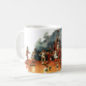Vintages Basketballspiel, Basketballspieler Kaffeetasse (Vorderseite Links)