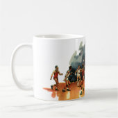 Vintages Basketballspiel, Basketballspieler Kaffeetasse (Links)