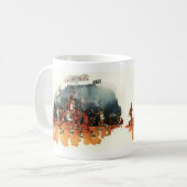 Vintages Basketballspiel, Basketballspieler Kaffeetasse (Vorderseite Links)
