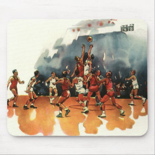 Vintages Basketballspiel, Basketballspieler Mousepad