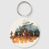 Vintages Basketballspiel, Basketballspieler Schlüsselanhänger (Vorderseite)