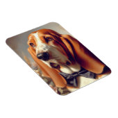 Vintages Basset-Hound-Gemälde Magnet (Rechte Seite)