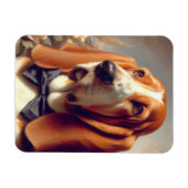 Vintages Basset-Hound-Gemälde Magnet (Horizontal)