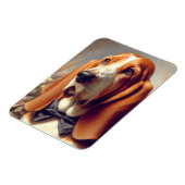Vintages Basset-Hound-Gemälde Magnet (Linke Seite)