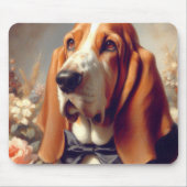 Vintages Basset-Hound-Gemälde Mousepad (Vorne)