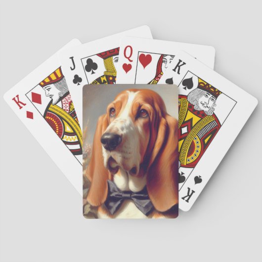 Vintages Basset-Hound-Gemälde Spielkarten (Rückseite)