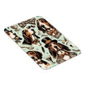 Vintages Basset Hound nahtlos Magnet (Rechte Seite)