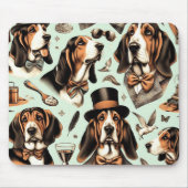 Vintages Basset Hound nahtlos Mousepad (Vorne)