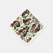 Vintages Basset Hound nahtlos Serviette (Ecke)