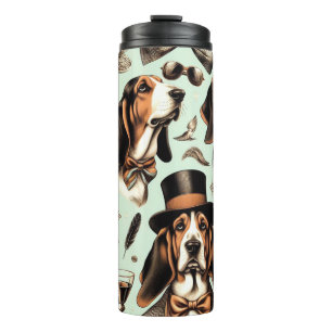 Vintages Basset Hound nahtlos Thermosbecher