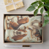 Vintages Basset Hound Nahtlose Illustration Seidenpapier (Geschenk)