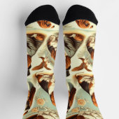 Vintages Basset Hound Nahtlose Illustration Socken (Oben)