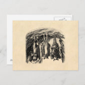 Vintages Bat 1800s Fliegenfuchs-Bat Postkarte (Vorne/Hinten)