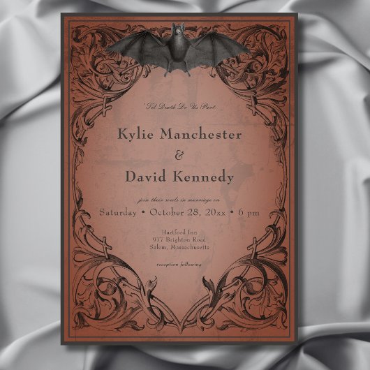 Vintages Bat bis zum Todestraffen Einladung