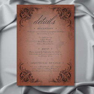 Vintages Bat bis zum Todestraffer Hochzeitsdetails Begleitkarte