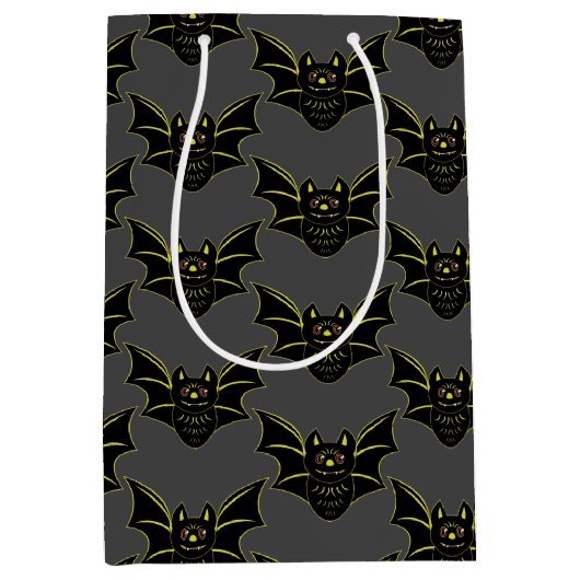 Vintages Bat Medium Geschenkbeutel Mittlere Geschenktüte (Vorderseite)