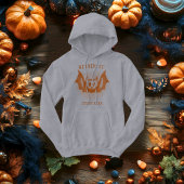 Vintages Bat - Orange Retro Halftone Halloween Hoodie