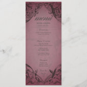 Vintages Bat-to-Death-Burgund-Hochzeit Menükarte (Vorderseite)