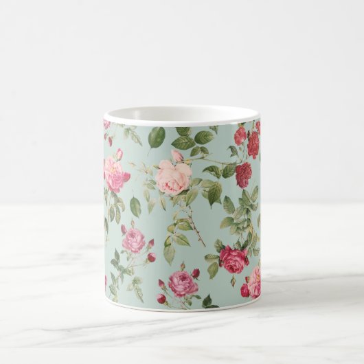 Vintages Bauernhaus Rosa Rose Kaffeetasse (Mittel)