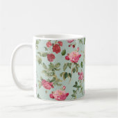 Vintages Bauernhaus Rosa Rose Kaffeetasse (Links)