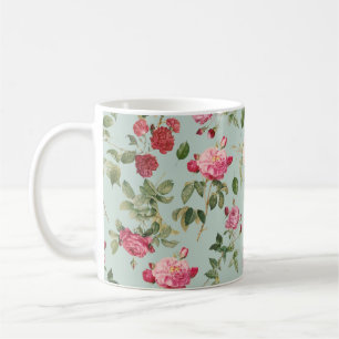 Vintages Bauernhaus Rosa Rose Kaffeetasse