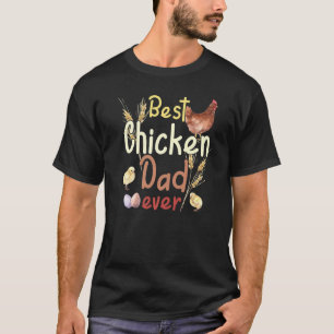 Vintages Bauernhaus Watercolor Best Chicken Vater T-Shirt