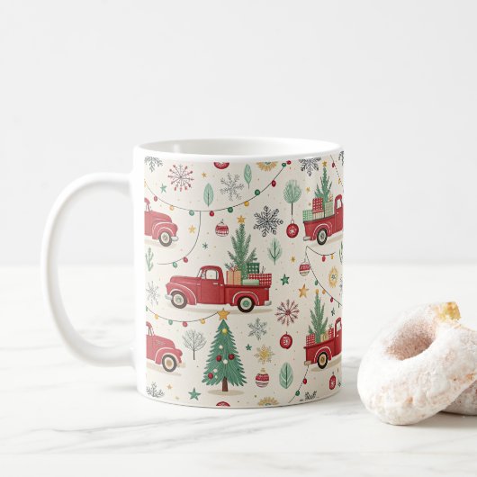 Vintages Bauernhaus Weihnachten Kaffeetasse (Mit Donut)
