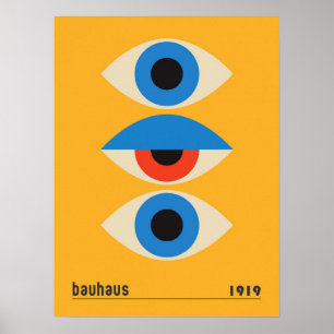 Vintages Bauhaus Geometrie Eyes Kunst Poster