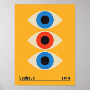 Vintages Bauhaus Geometrie Eyes Kunst Poster