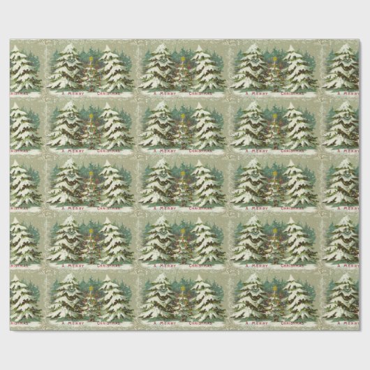Vintages Baum-Weihnachten Geschenkpapier (Flach)