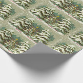 Vintages Baum-Weihnachten Geschenkpapier (Ecke)