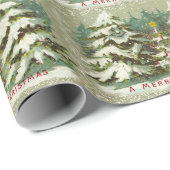Vintages Baum-Weihnachten Geschenkpapier (Rolleneckpunkt)