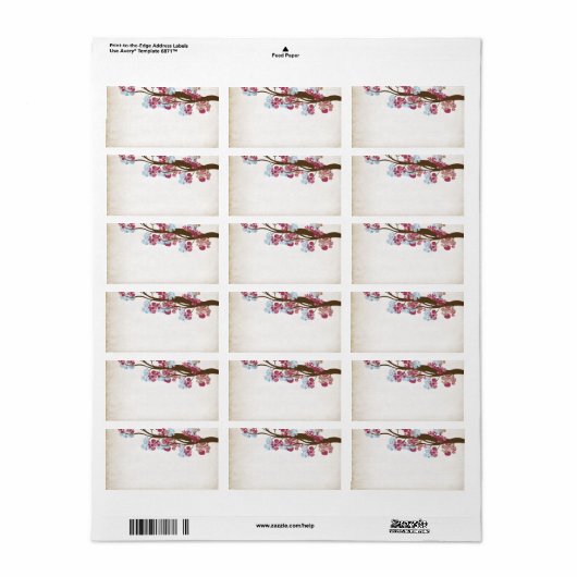 Vintages Baumlabel Adressaufkleber (Vorne)