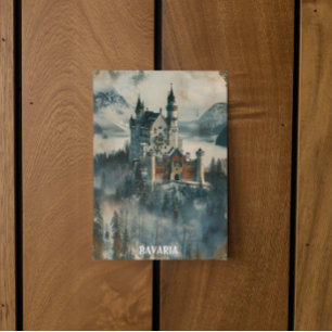 Vintages Bayern Neuschwanstein Burg Postkarte