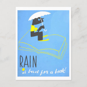 Vintages "Be kind to Books" Club Library Poster Postkarte