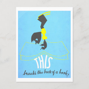 Vintages "Be kind to Books" Club Library Poster Postkarte