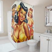 Vintages Beach-Button Duschvorhang (Beispiel)