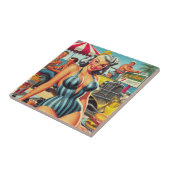 Vintages Beach-Button Fliese (Seite)