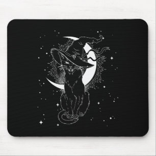 Vintages Beängstigendes Halloween-Katzenkostüm Hex Mousepad