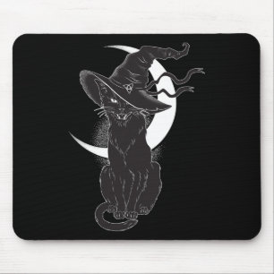 Vintages Beängstigendes Halloween-Katzenkostüm Hex Mousepad