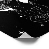 Vintages Beängstigendes Halloween-Katzenkostüm Hex Poster (Ecke)