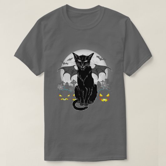 Vintages Beängstigendes Halloween-Katzenkostüm Hex T-Shirt (Design vorne)