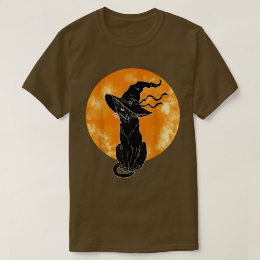 Vintages Beängstigendes Halloween-Katzenkostüm Hex T-Shirt (Design vorne)