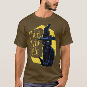Vintages Beängstigendes Halloween-Katzenkostüm Hex T-Shirt
