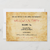 Vintages beängstigendes Halloween-Party Einladung (Rückseite)