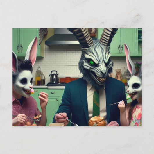 Vintages Beängstigendes Ostern Postkarte (Vorderseite)