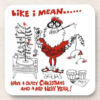 Vintages Beatnik Weihnachtsdesign Getränkeuntersetzer